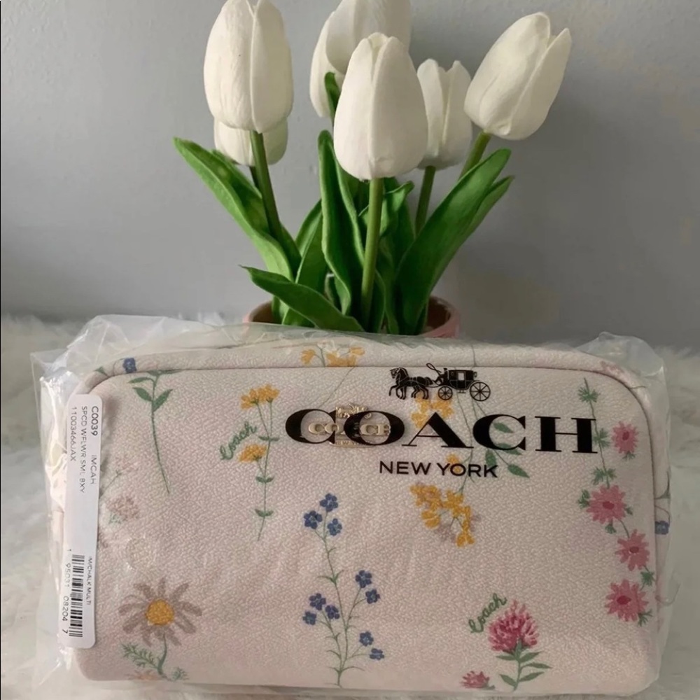 Coach Small Boxy Cosmetic Case Floral